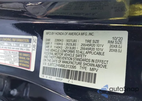 2021 Acura Rdx A-Spec Package z USA, uszkodzony, nr VIN 5J8TC2H64ML013395